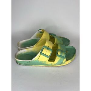 Birkenstock Sandals Slides Double Strap Buckle Women Size 38 US 7 Green
